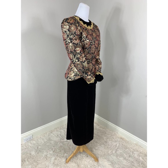 Vintage 90s Jessica McClintock VictorianGoth SteamPunk Witchy Belle Epoque Dress - Picture 4 of 11